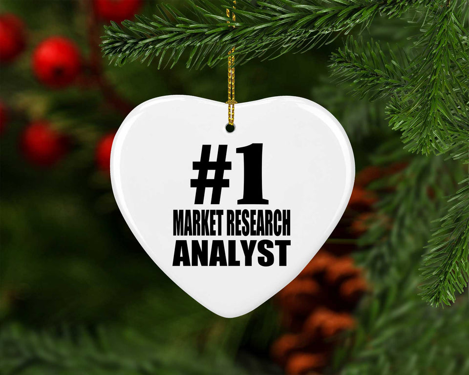 Number One #1 Market Research Analyst - Heart Ornament