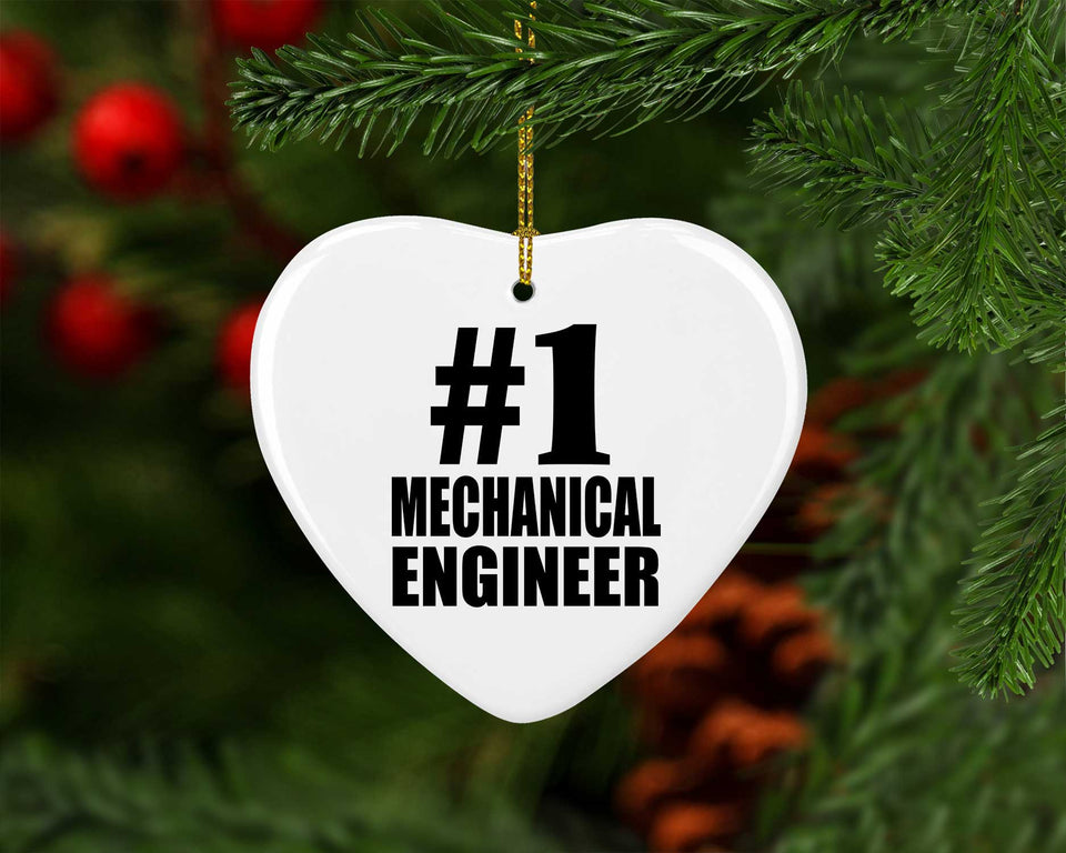Number One #1 Mechanical Engineer - Heart Ornament