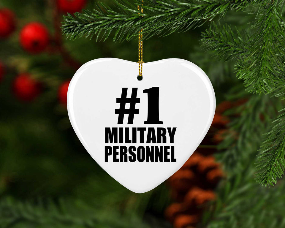 Number One #1 Military Personnel - Heart Ornament