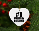 Number One #1 Military Personnel - Heart Ornament
