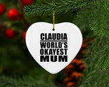 Claudia World's Okayest Mum - Heart Ornament