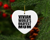 Vivian World's Okayest Mum - Heart Ornament