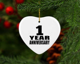 1st Anniversary 1 Year - Heart Ornament