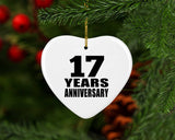 17th Anniversary 17 Years - Heart Ornament