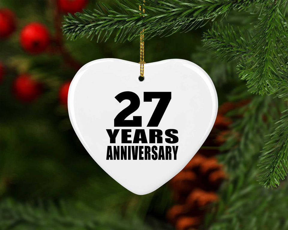 27th Anniversary 27 Years - Heart Ornament