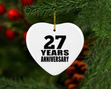 27th Anniversary 27 Years - Heart Ornament