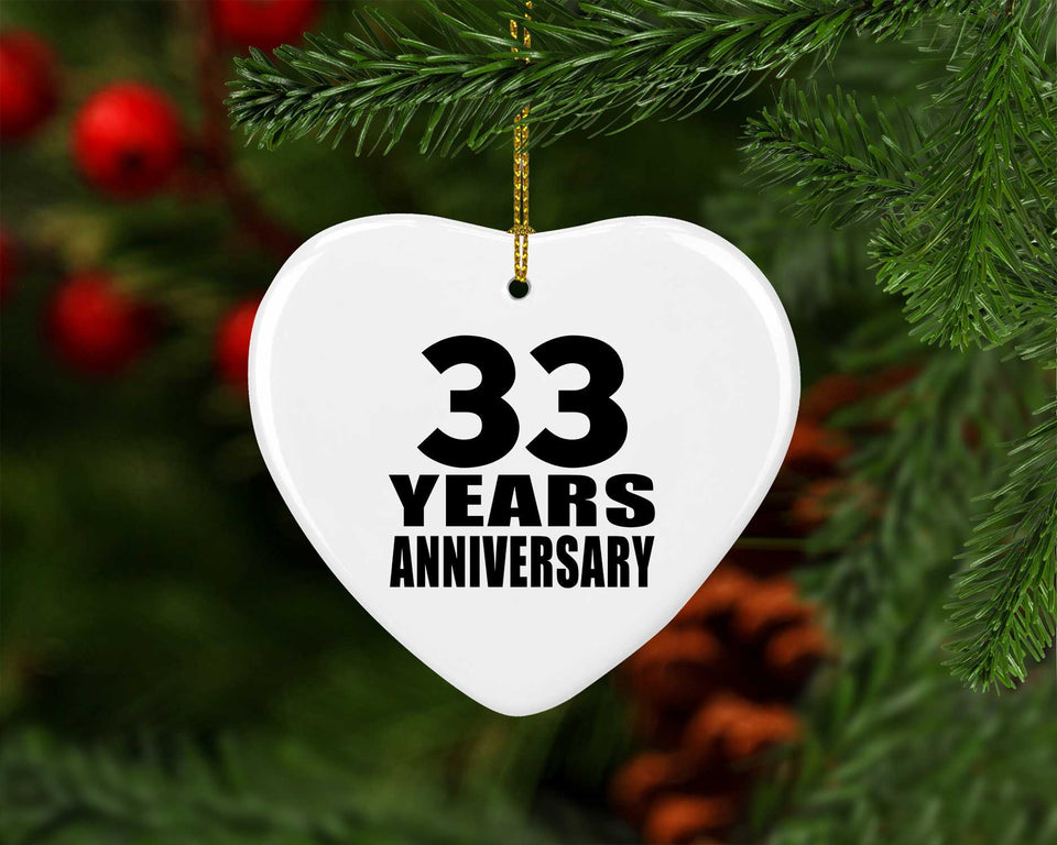 33rd Anniversary 33 Years - Heart Ornament
