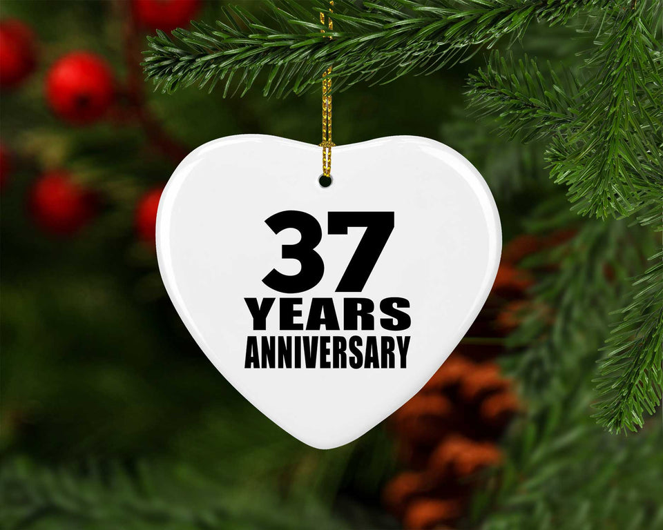 37th Anniversary 37 Years - Heart Ornament