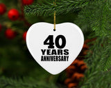 40th Anniversary 40 Years - Heart Ornament