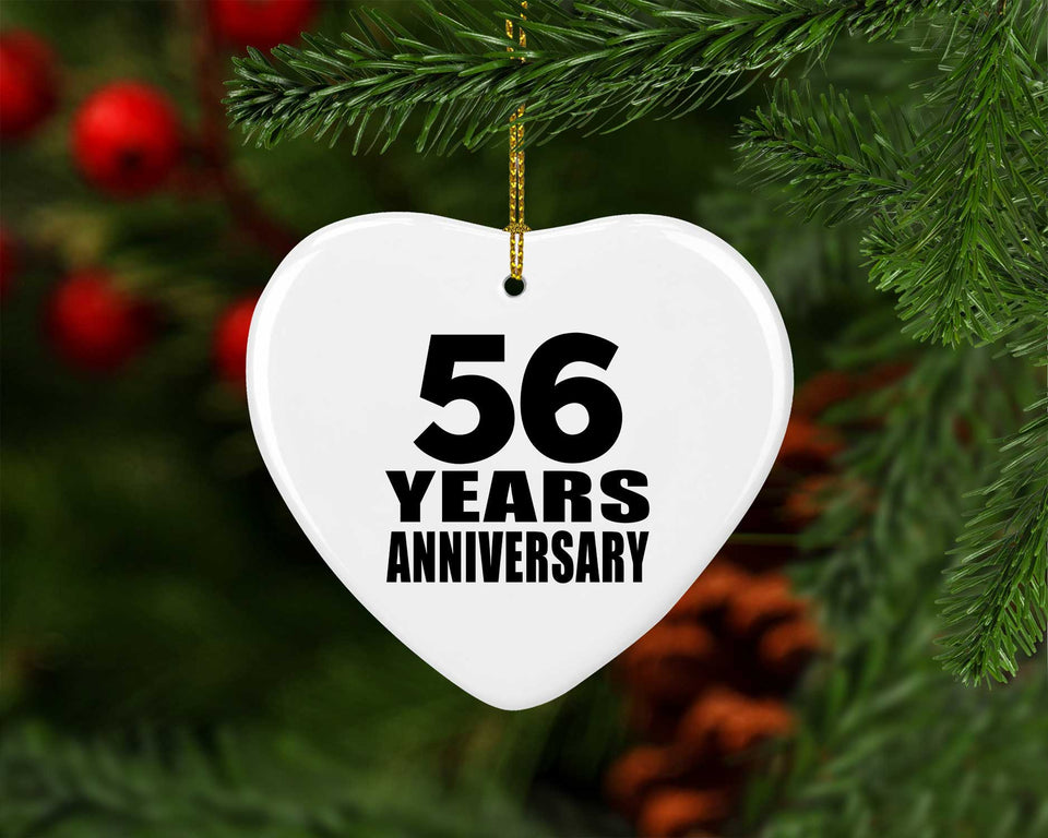 56th Anniversary 56 Years - Heart Ornament