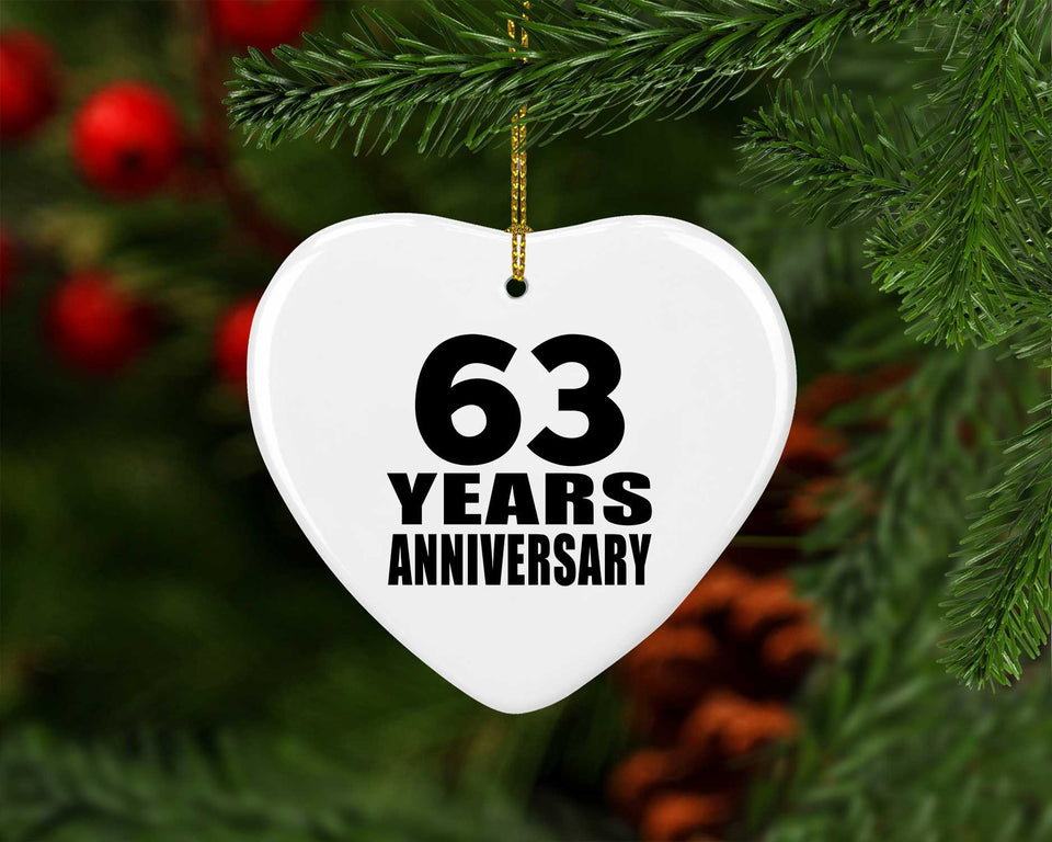 63rd Anniversary 63 Years - Heart Ornament