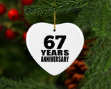 67th Anniversary 67 Years - Heart Ornament