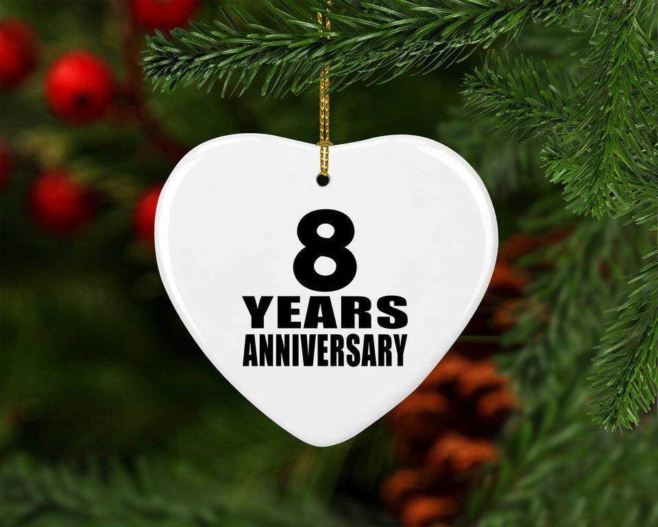 8th Anniversary 8 Years - Heart Ornament