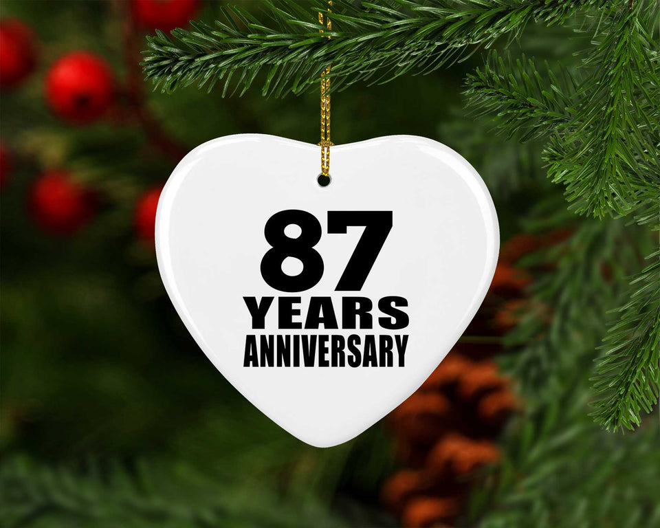 87th Anniversary 87 Years - Heart Ornament