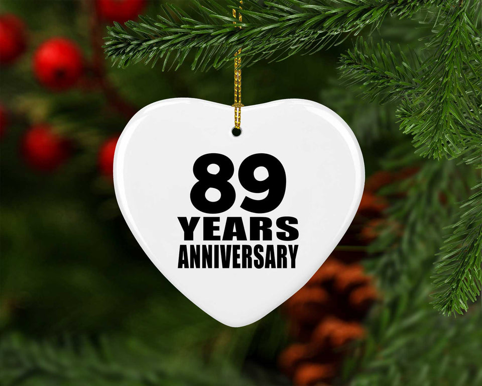 89th Anniversary 89 Years - Heart Ornament