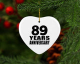 89th Anniversary 89 Years - Heart Ornament