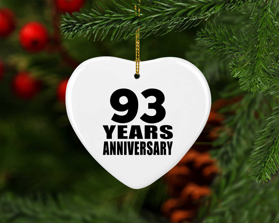 93rd Anniversary 93 Years - Heart Ornament