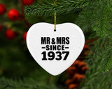 87th Anniversary Mr & Mrs Since 1937 - Heart Ornament