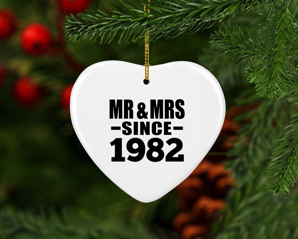 42nd Anniversary Mr & Mrs Since 1982 - Heart Ornament