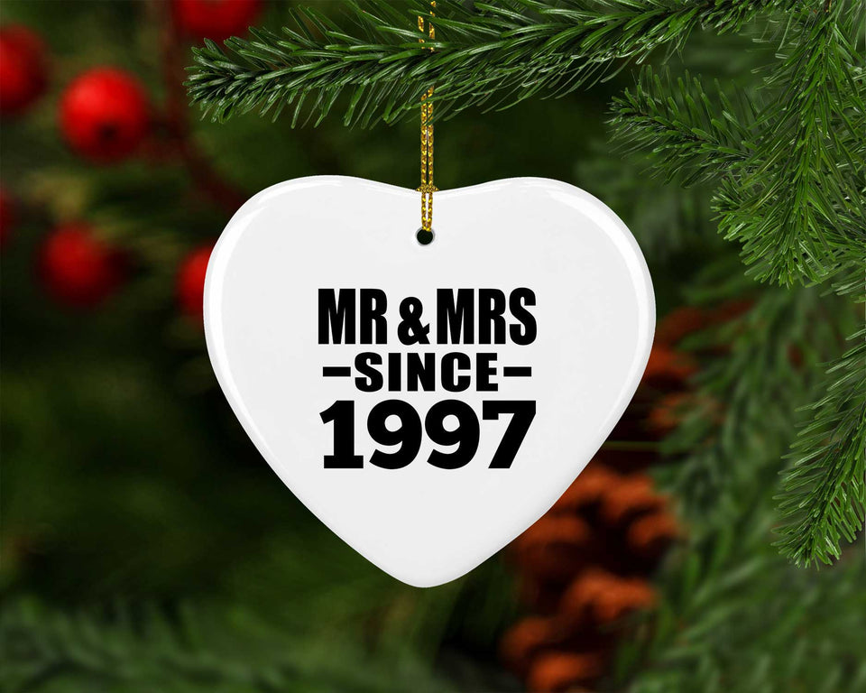 27th Anniversary Mr & Mrs Since 1997 - Heart Ornament