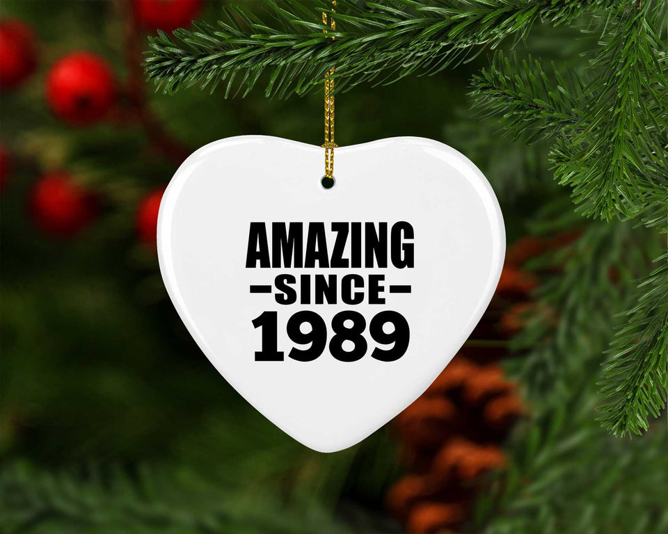 35th Birthday Amazing Since 1989 - Heart Ornament