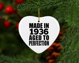 88th Birthday Made In 1936 Aged to Perfection - Heart Ornament