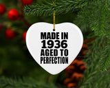 88th Birthday Made In 1936 Aged to Perfection - Heart Ornament