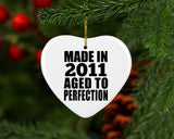 13th Birthday Made In 2011 Aged to Perfection - Heart Ornament
