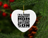 Proud Architect Mom Of Awesome Son - Heart Ornament
