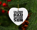 Proud Typist Dad Of Awesome Son - Heart Ornament