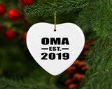 Oma Established EST. 2019 - Heart Ornament