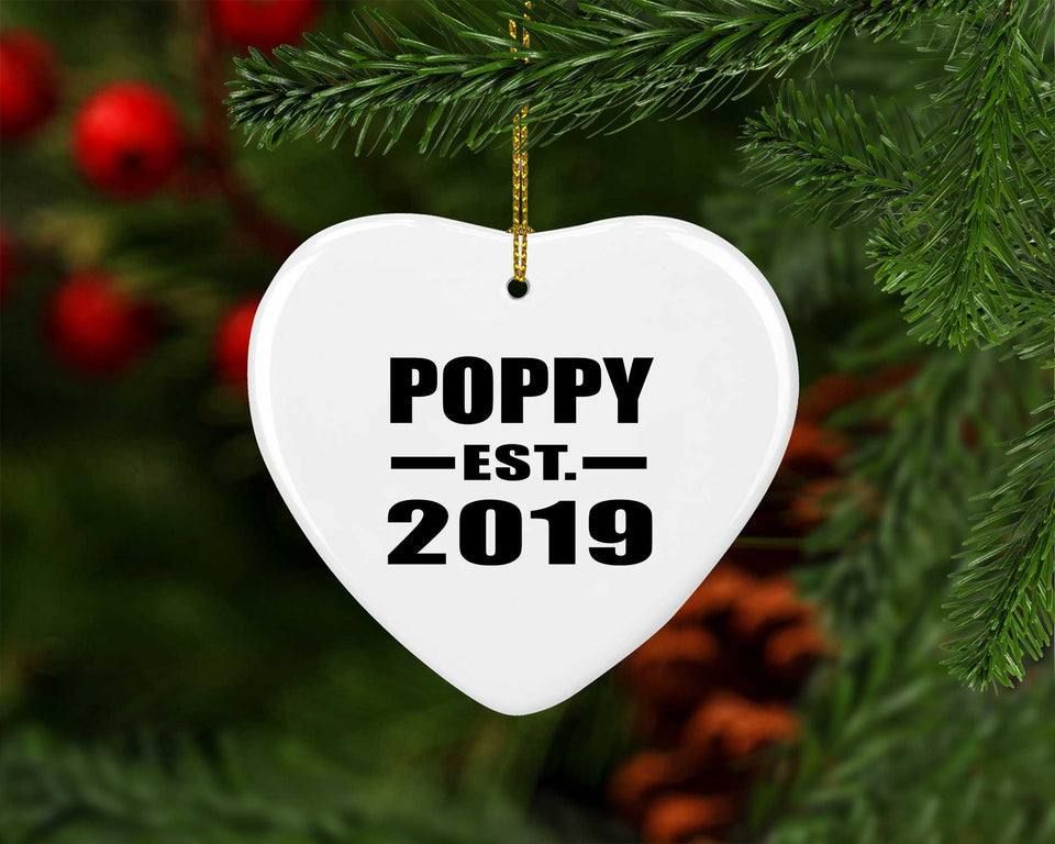 Poppy Established EST. 2019 - Heart Ornament