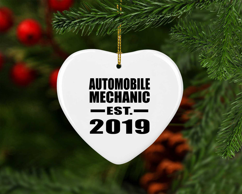 Automobile Mechanic Established EST. 2019 - Heart Ornament
