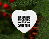 Automobile Mechanic Established EST. 2019 - Heart Ornament