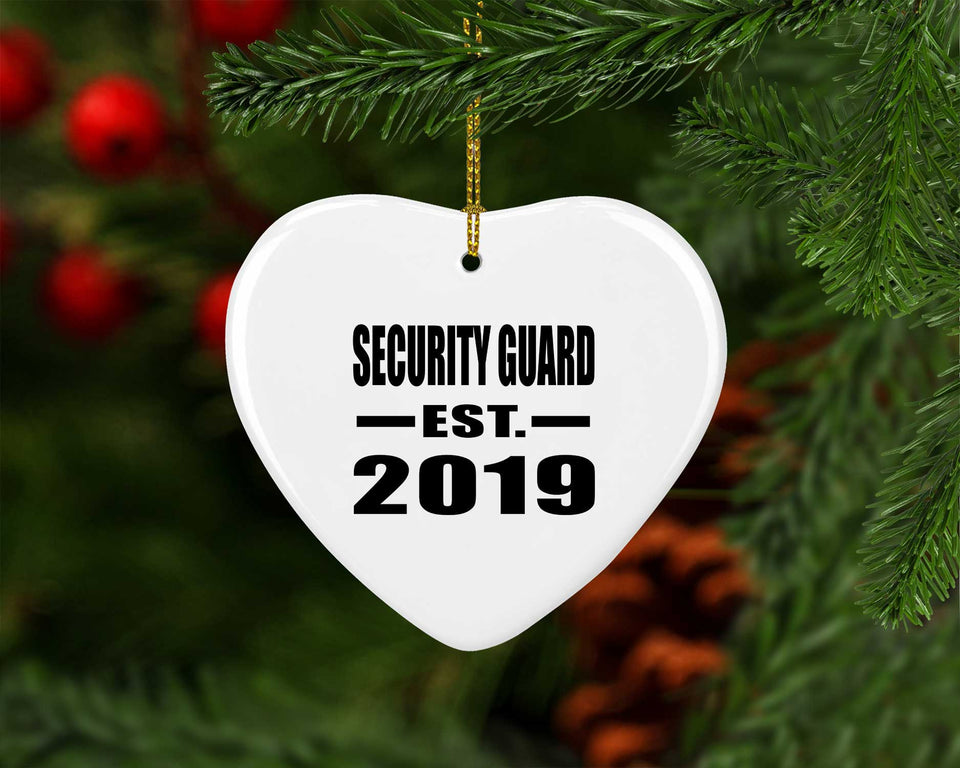 Security Guard Established EST. 2019 - Heart Ornament