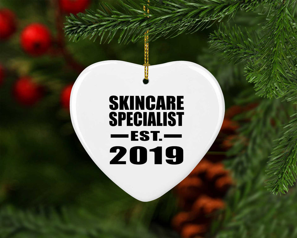Skincare Specialist Established EST. 2019 - Heart Ornament
