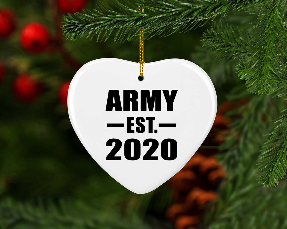 Army Established EST. 2020 - Heart Ornament