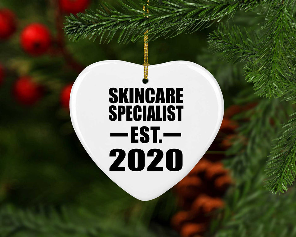 Skincare Specialist Established EST. 2020 - Heart Ornament