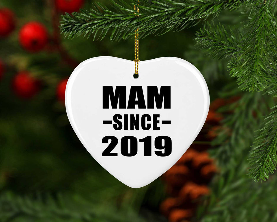 Mam Since 2019 - Heart Ornament