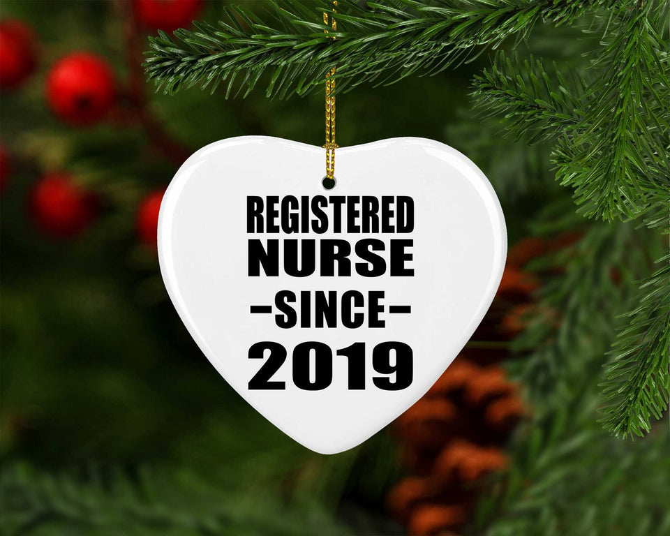 Registered Nurse Since 2019 - Heart Ornament