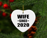 Wife Since 2020 - Heart Ornament