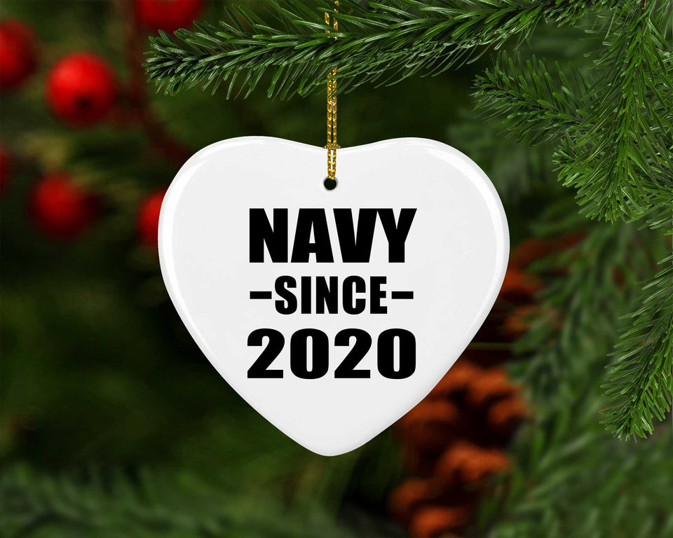 Navy Since 2020 - Heart Ornament