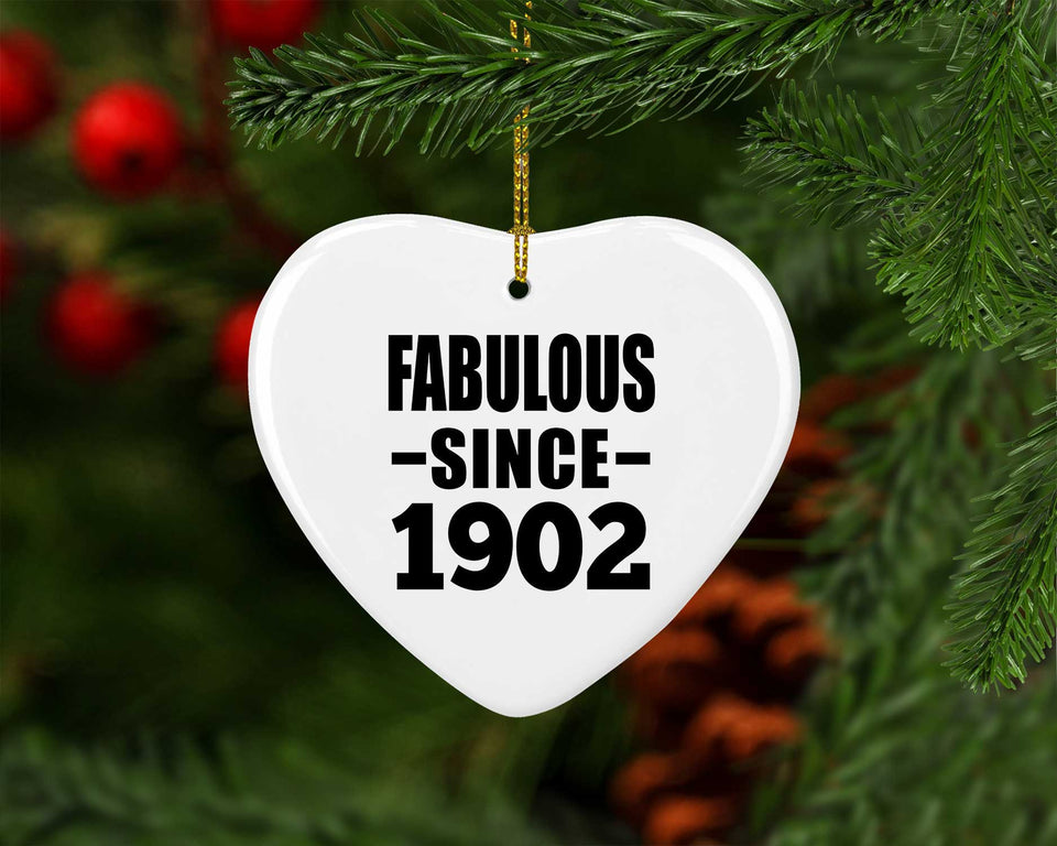 122nd Birthday Fabulous Since 1902 - Heart Ornament
