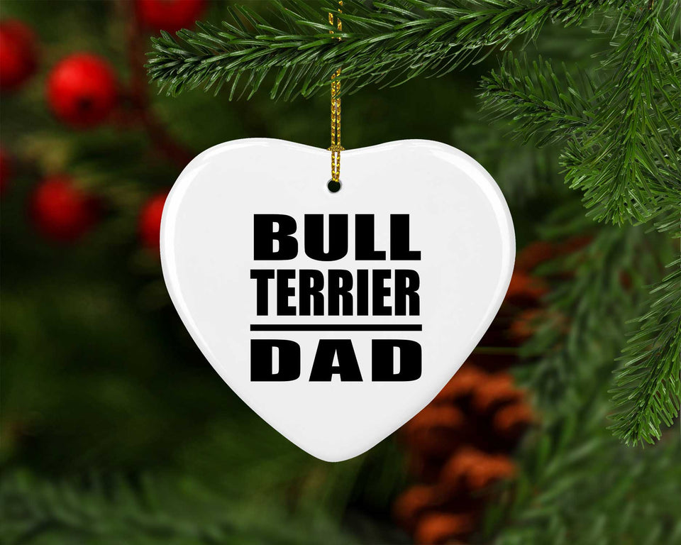 Bull Terrier Dad - Heart Ornament