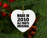 14th Birthday Made in 2010 All Parts Original - Heart Ornament
