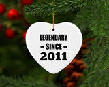 13th Birthday Legendary Since 2011 - Heart Ornament