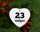 23rd Birthday 23 & Fabulous - Heart Ornament