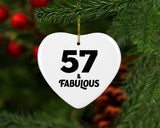 57th Birthday 57 & Fabulous - Heart Ornament