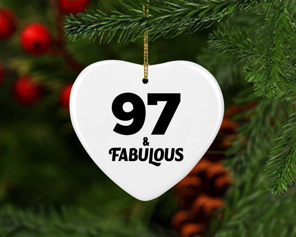 97th Birthday 97 & Fabulous - Heart Ornament