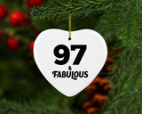 97th Birthday 97 & Fabulous - Heart Ornament